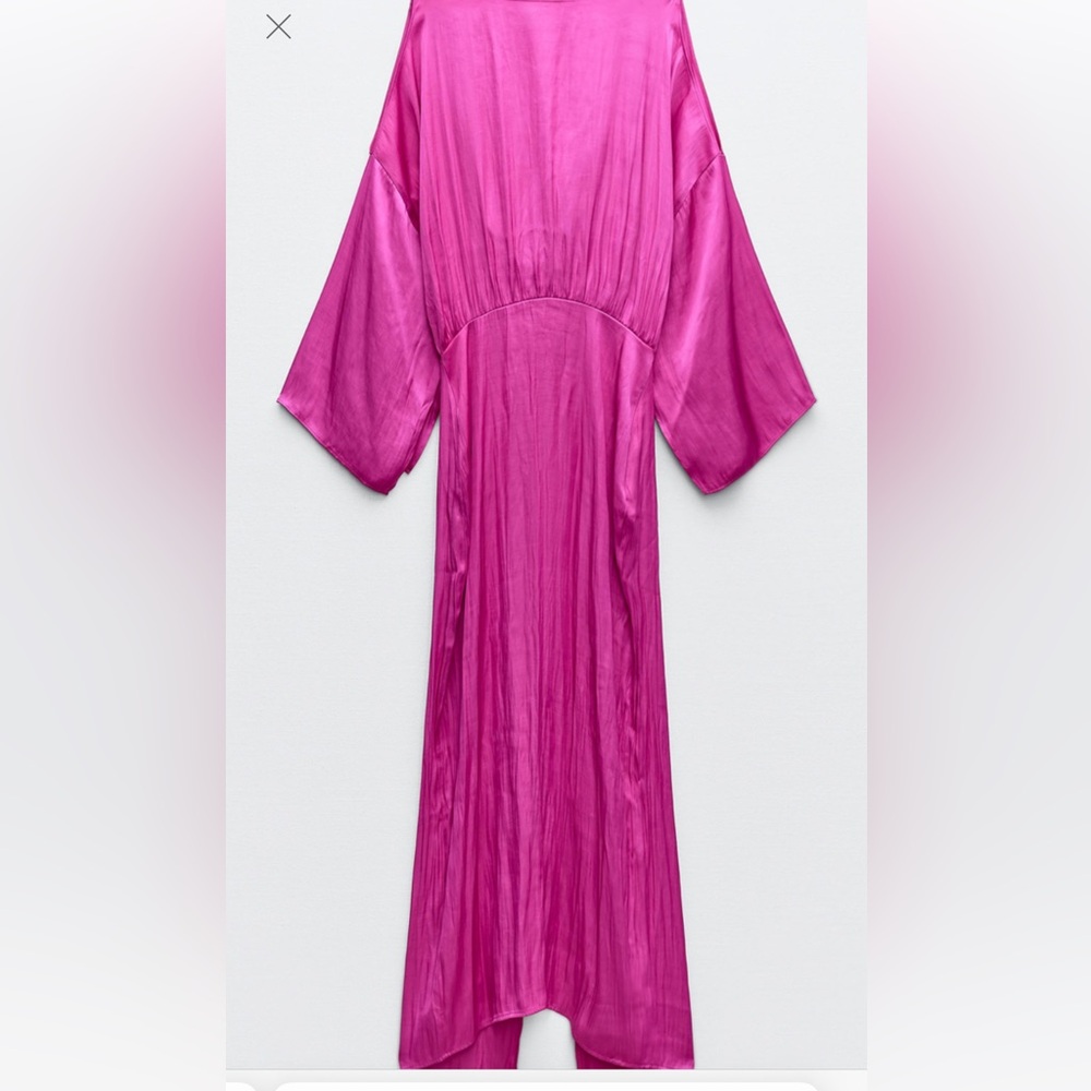 NWT Zara Pink Satin Dress 🩷 - Picture 4 of 4